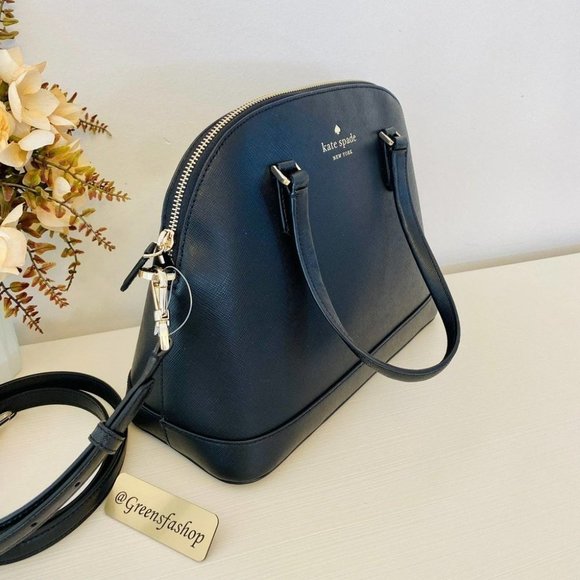 Kate spade purse sadie dome satchel shoulder bag leather black - Picture 2 of 8